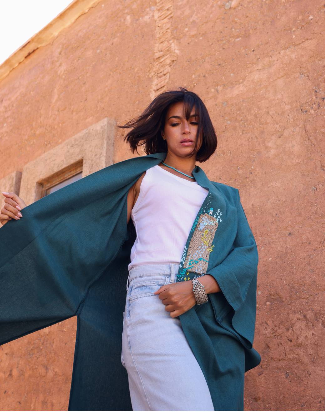 Daraa kimono Deep teal 1 Daraa kimono Deep teal 1