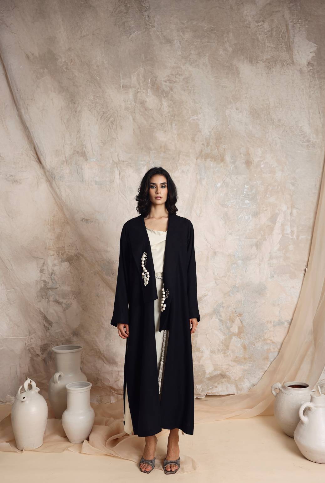 Long black linen kimono Long black linen kimono